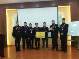 广州市番禺区重点单位微型消防站业务技能比武,哈哈体育勇得“团体一等奖”